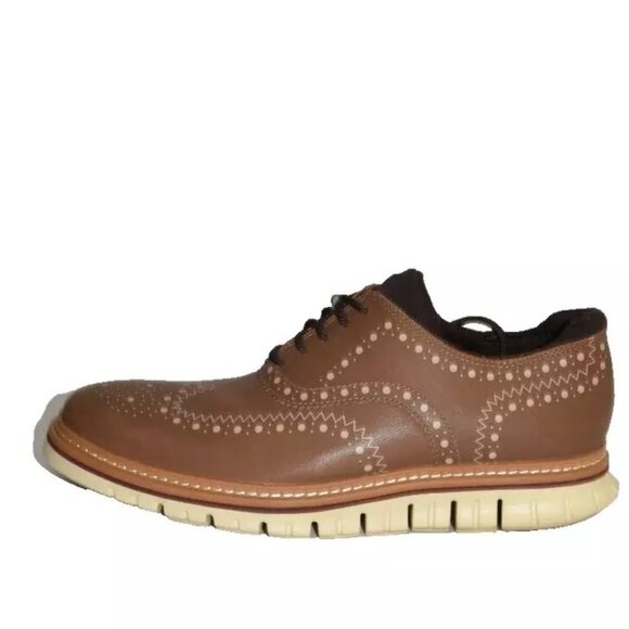 New! Cole Haan 4.ZERØGRAND Oxfords Sz 7.5 M Brown Wingtip Leather DD410 C37091 main image 4
